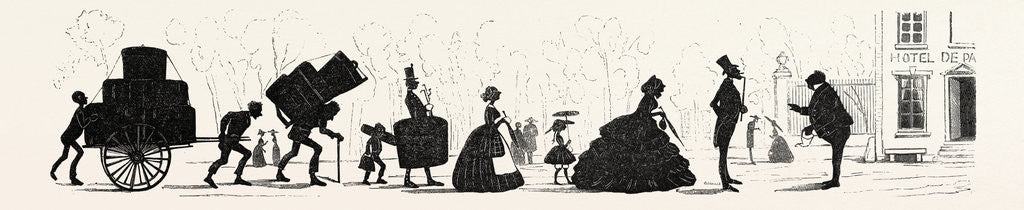 Detail of Waters Silhouettes: Arrival of a French Family by Anonymous