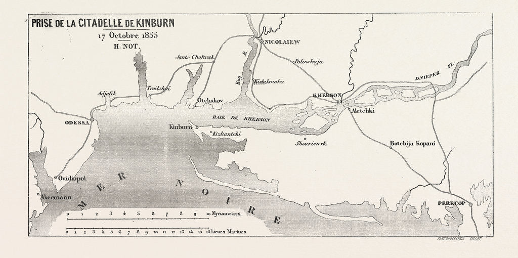 Detail of Battle of the Citadel of Kinburn, October 17, 1855. The Crimean War by Anonymous