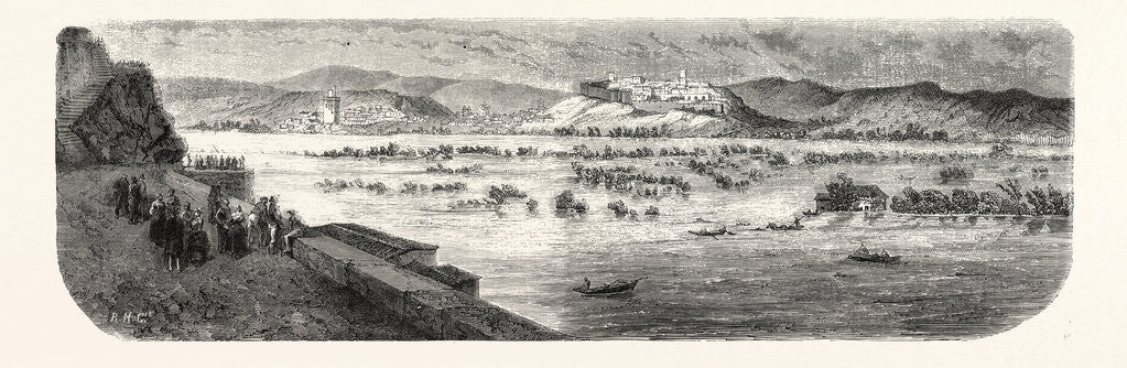 Detail of Overflow of the River Rhone Before Avignon, View from the Rocher Du Dom by Anonymous