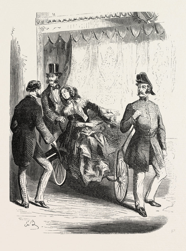 Detail of Expo 1855. Wheelchairs. Paris, France, Exposition Universelle by Anonymous