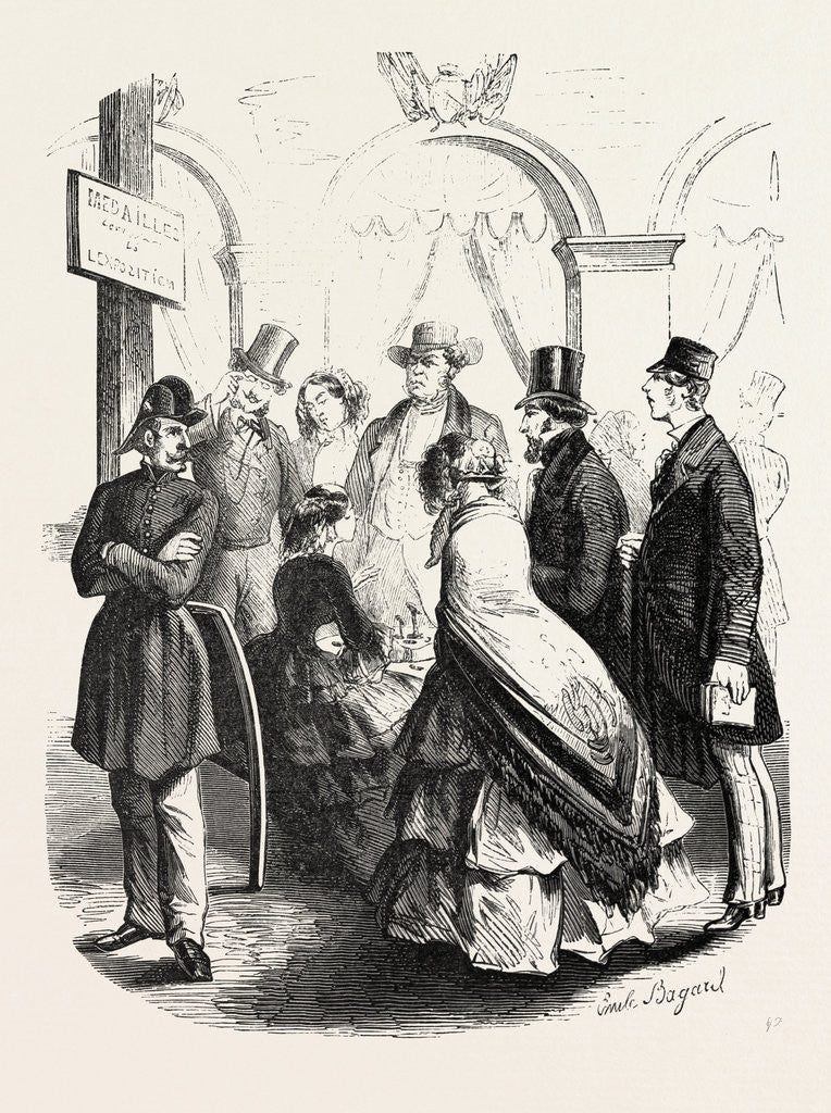 Detail of Expo 1855. Sellers of Medals.Paris, France, Exposition Universelle by Anonymous