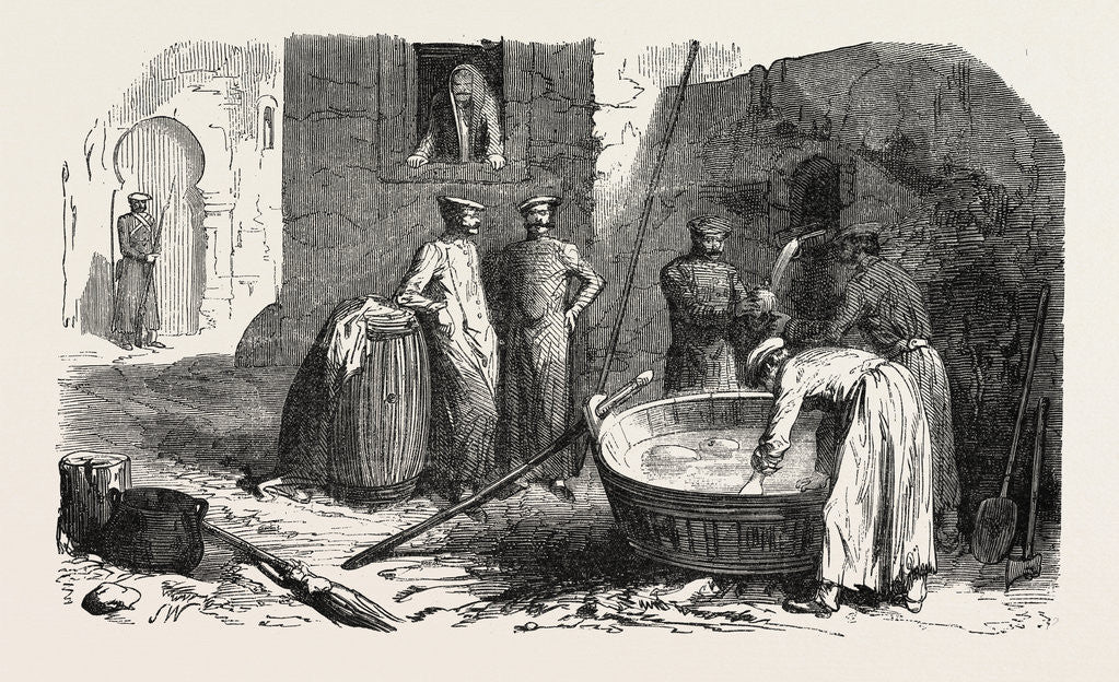 Detail of Russian Soldiers Preparing Their Meals. 1855 by Anonymous