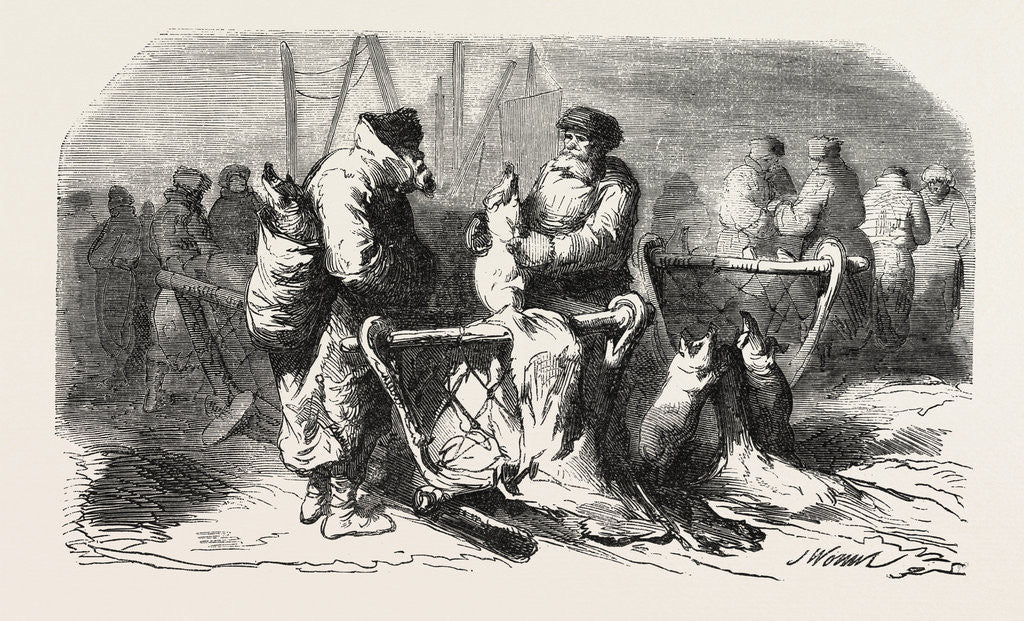 Detail of Pigs Dealers Petersburg. According to the Sketch of M. De Henriet. 1855 by Anonymous