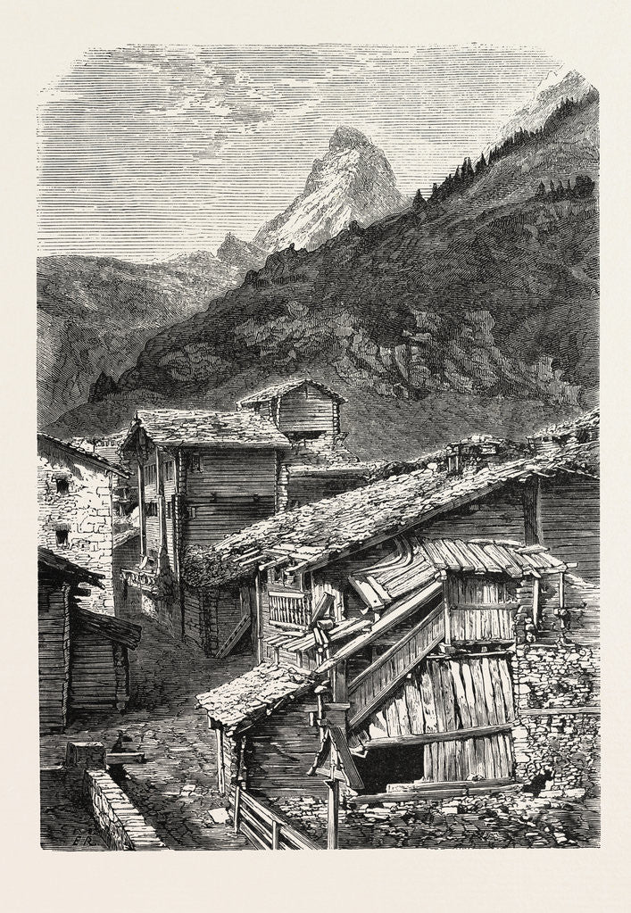 Detail of View Taken in the Village of Saint-Nicolas (Valais), 1855, Switzerland by Anonymous