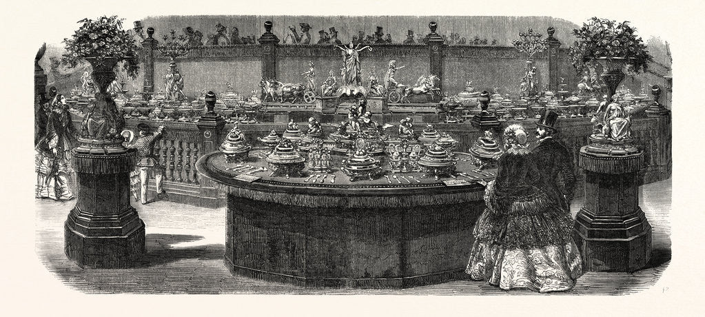 Detail of Expo Industry, 1855. Service Table Ordered from Mr. Christofle, by the Emperor. Paris, France, Exposition Universelle by Anonymous