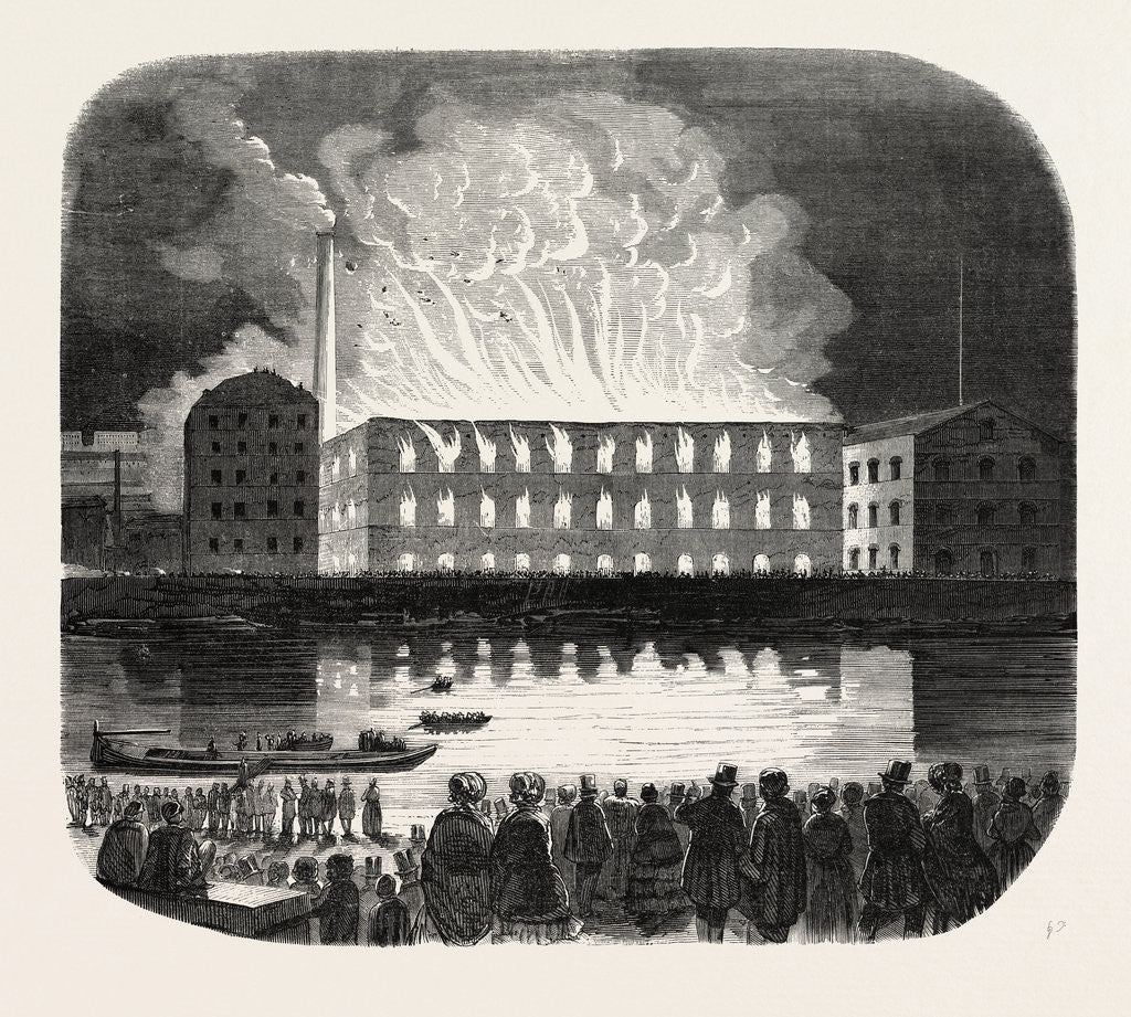 Detail of Fire on the Wharf De Billy, Paris, 18 November 1855. France by Anonymous