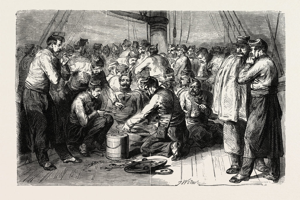Detail of Types and Faces of the Eastern Army. Prologue. Dinner on Board. 1855 by Anonymous