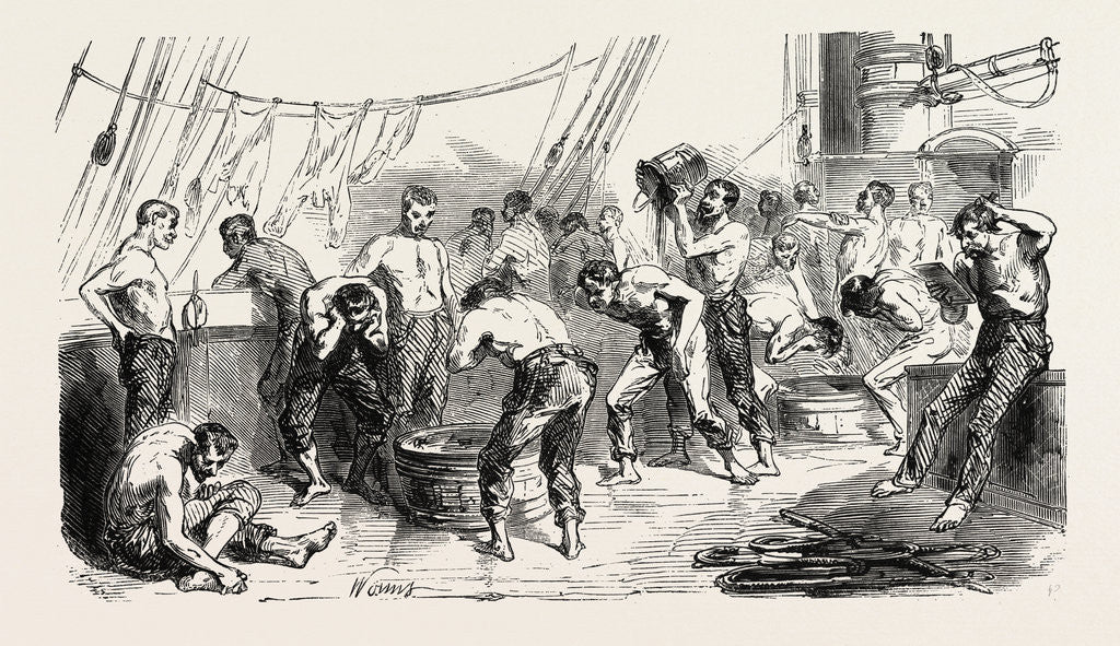 Detail of The Army of the East: The Toilet on Board, 1855 by Anonymous