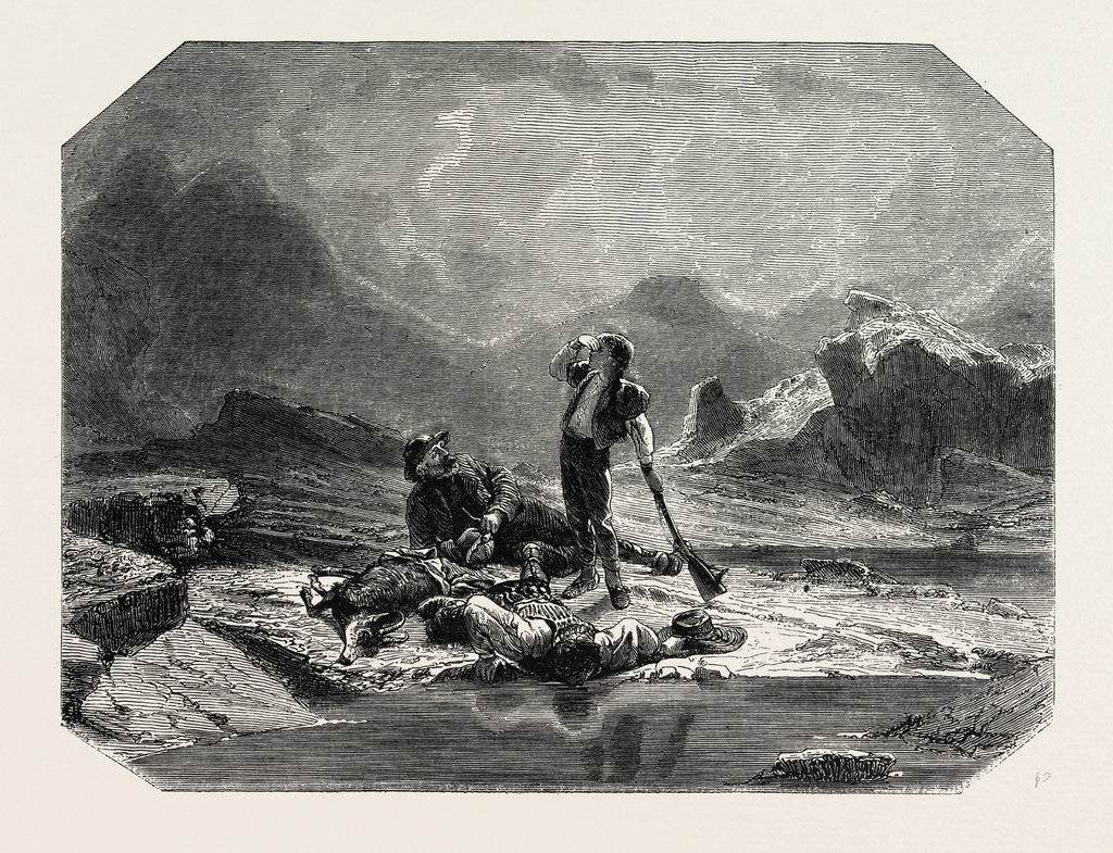 Detail of Salon of 1855. Swiss School. Stop Hunting Chamois, Engraving by Anonymous