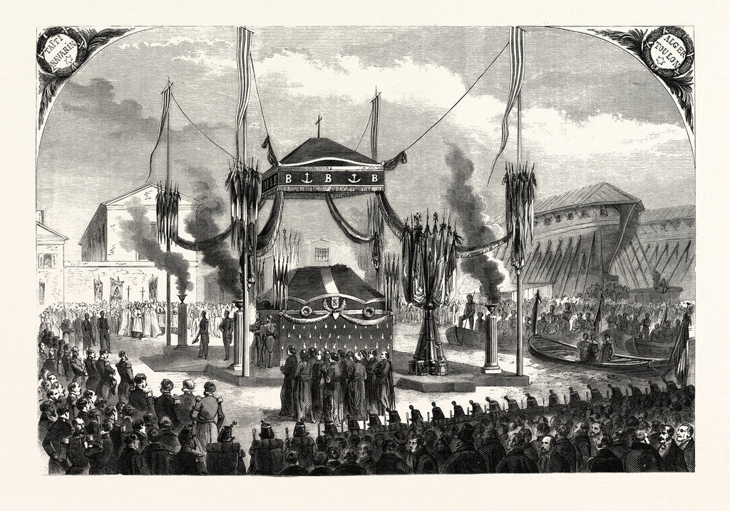 Detail of Receiving Remains of Admiral Bruat on the Port of Toulon, France, 1855 by Anonymous