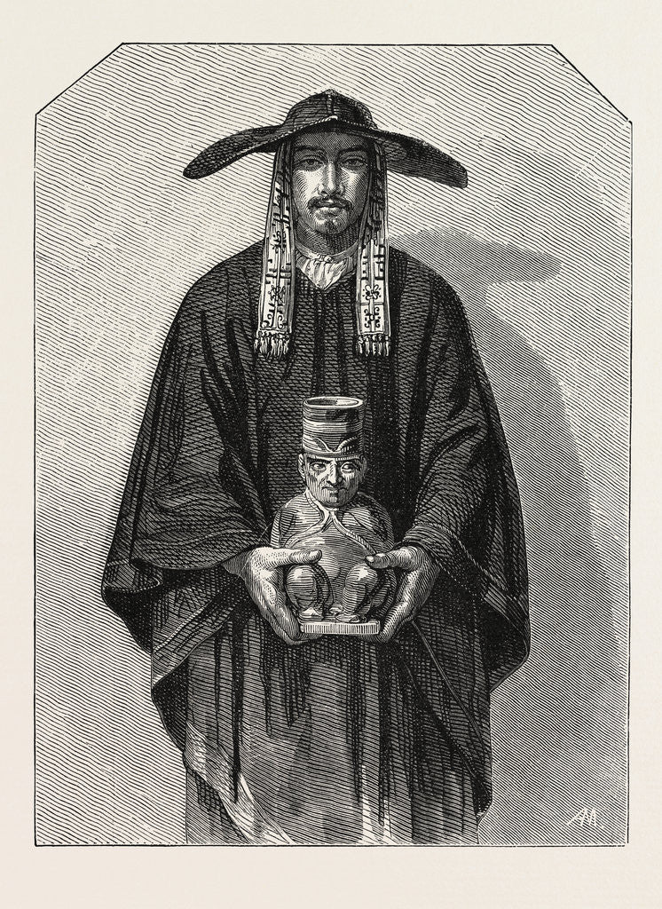 Detail of Salon of 1855. Peruvian School. Inhabitants of the Cordillera, Engraving 1855 by Anonymous