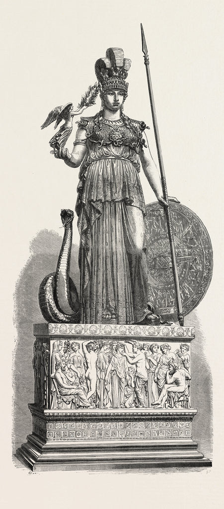 Detail of Salon of 1855. Minerva of the Parthenon, Engraving by Anonymous
