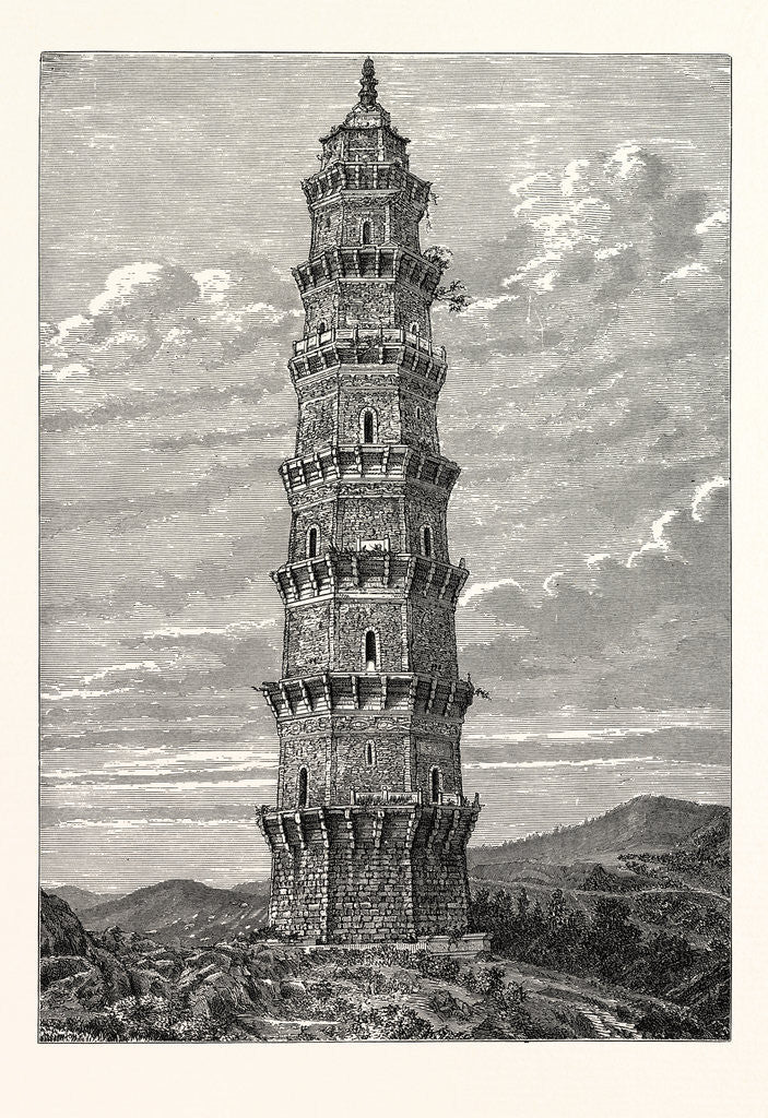 Detail of A Pagoda, or Memorial Tower, in the Province of Quei-Chow, China by Anonymous