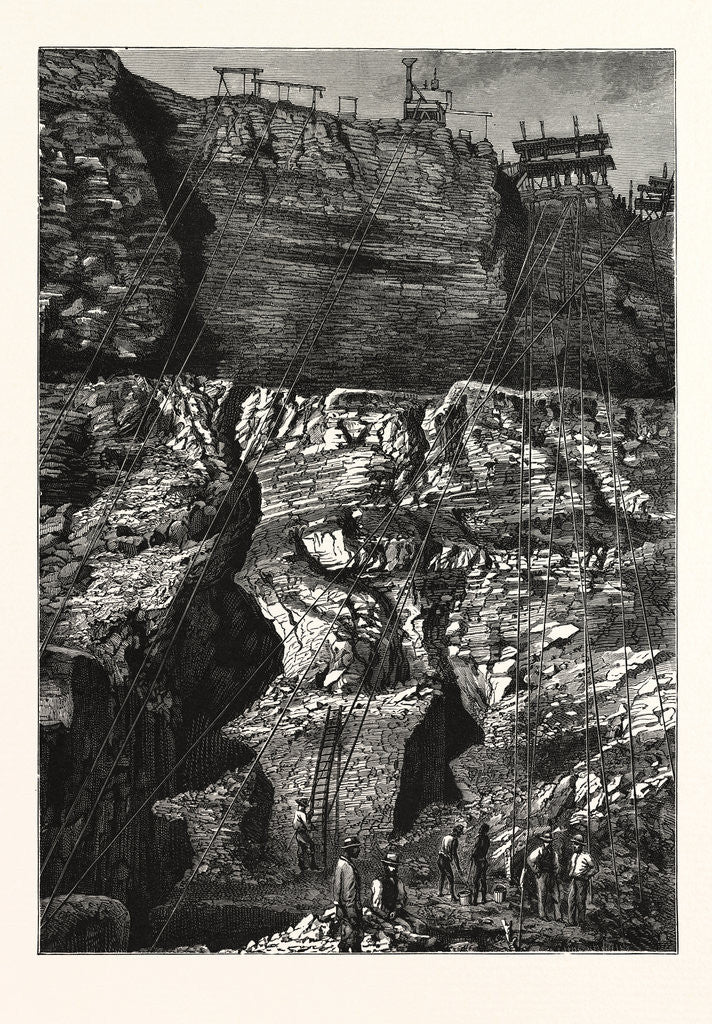 Detail of A Diamond Mine at Kimberley, Griqualand West by Anonymous