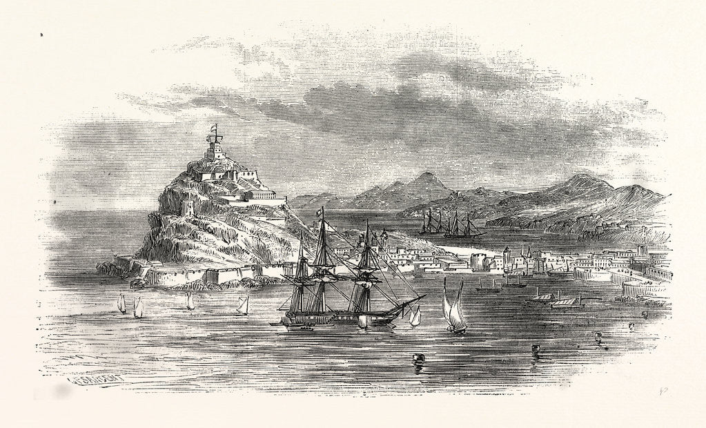 Detail of The Town and Harbour, of Ceuta, Morocco by Anonymous