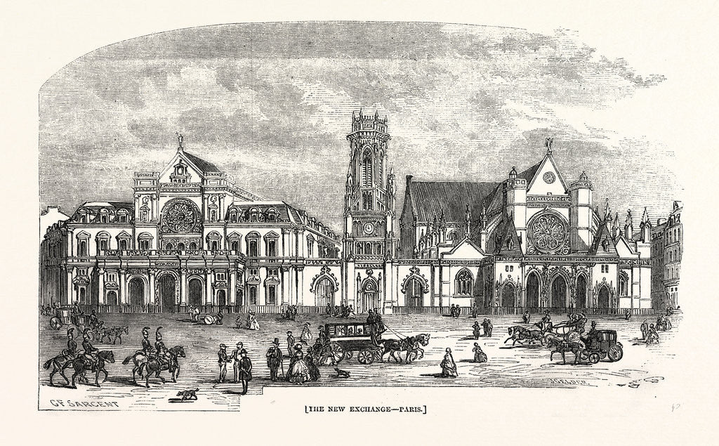 Detail of The New Exchange, Paris by Anonymous