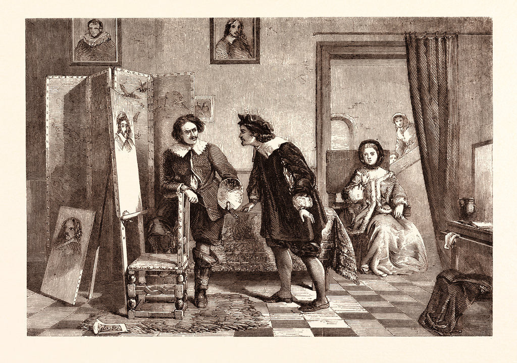 Detail of Anthony Van Dyck and Frans Hals by Anonymous