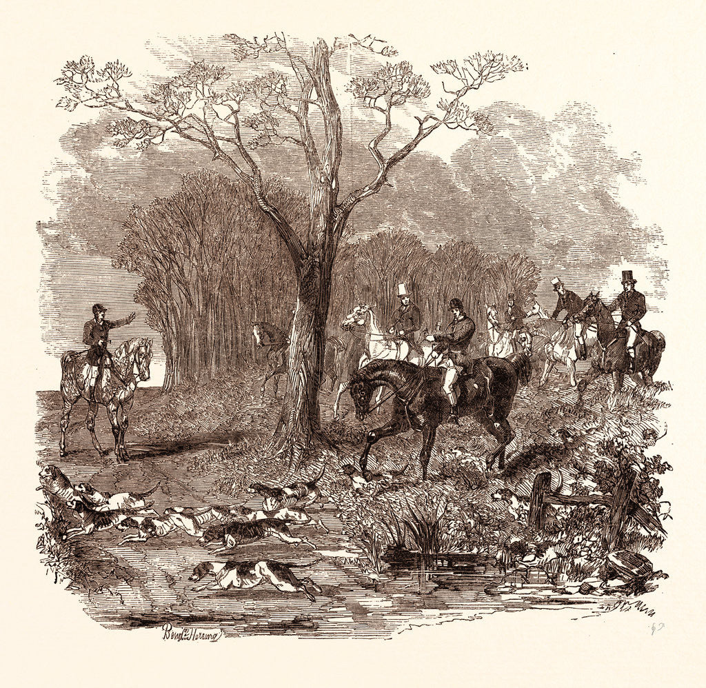 Detail of Fox Hunting in November by Anonymous