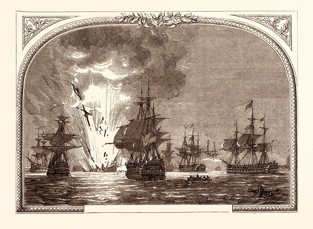 Detail of Battle of the Nile, August 1st, 1798. Blowing Up of L'Orient, Egypt by Anonymous