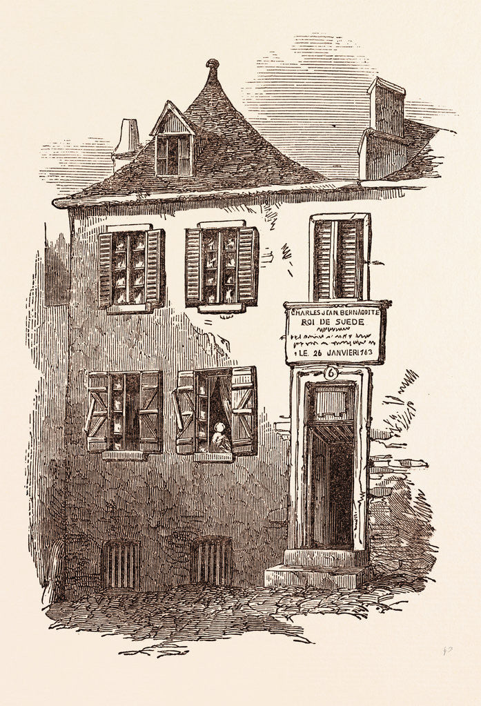 Detail of House at Pau in which Bernadotte Was Born, January 26, 1764. Pyrenees-Atlantiques, France by Anonymous