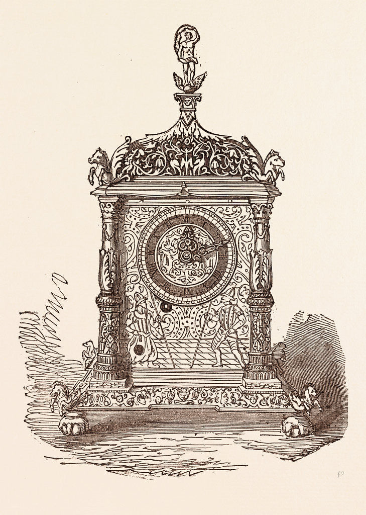 Detail of Curious Gilt Clock. Dial, Time by Anonymous