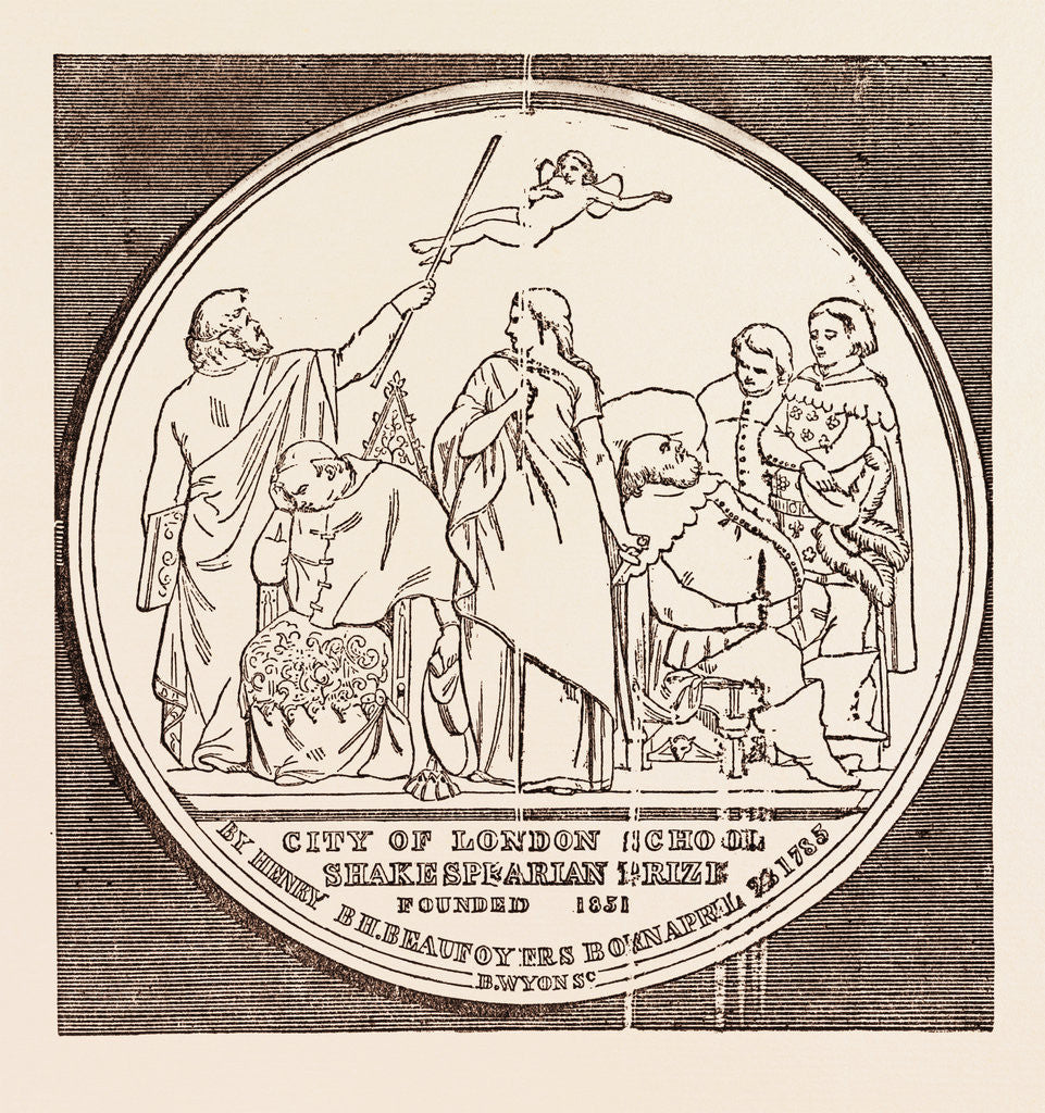 Detail of The Beaufoy Medal, in Commemoration of the Birth and Death of Shakespeare by Anonymous