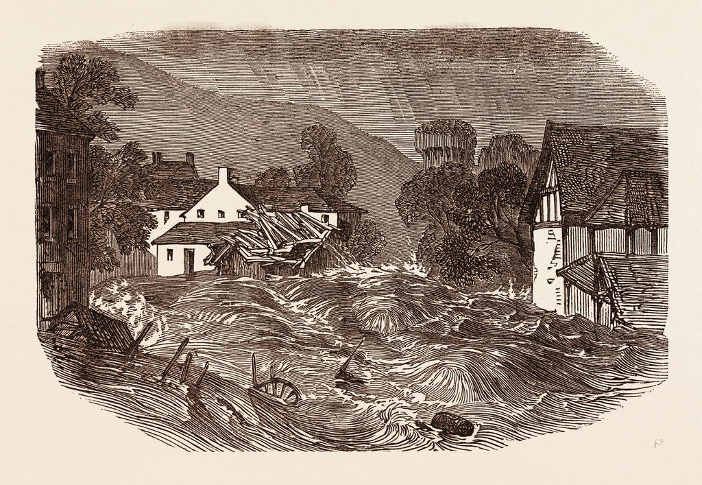 Detail of Great Flood at Brecon, South Wales, July 9, 1853 by Anonymous