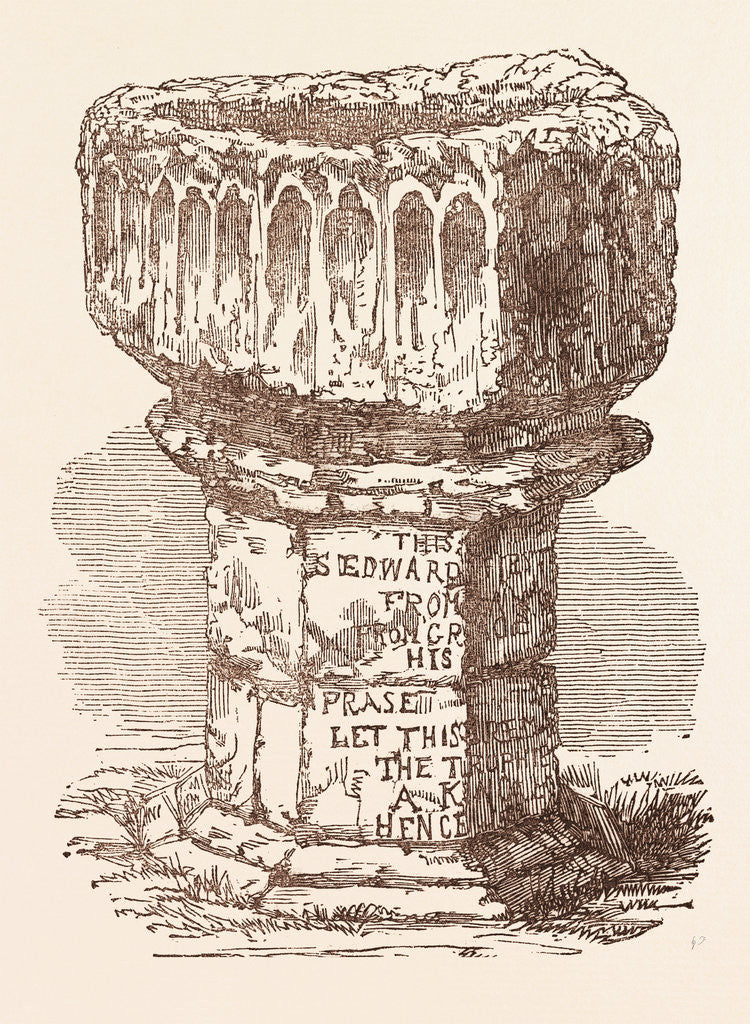 Detail of October 13th, St. Edward the Confessor's Day: The Confessor's Font, from Islip by Anonymous