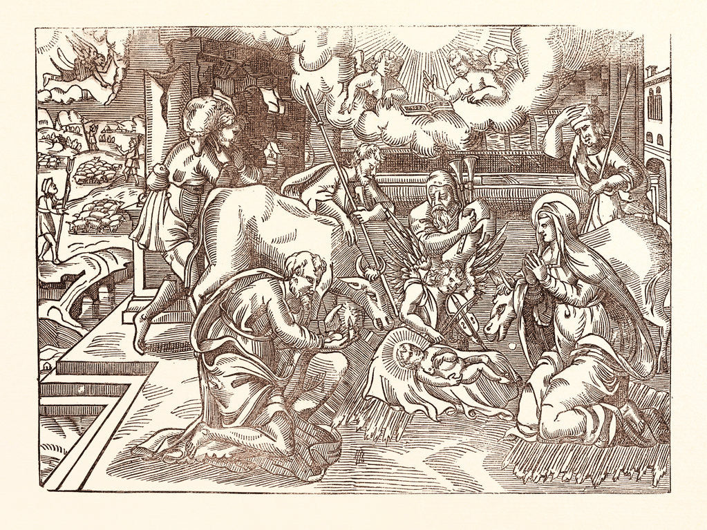 Detail of The Nativity, from a Scarce Print by Anonymous