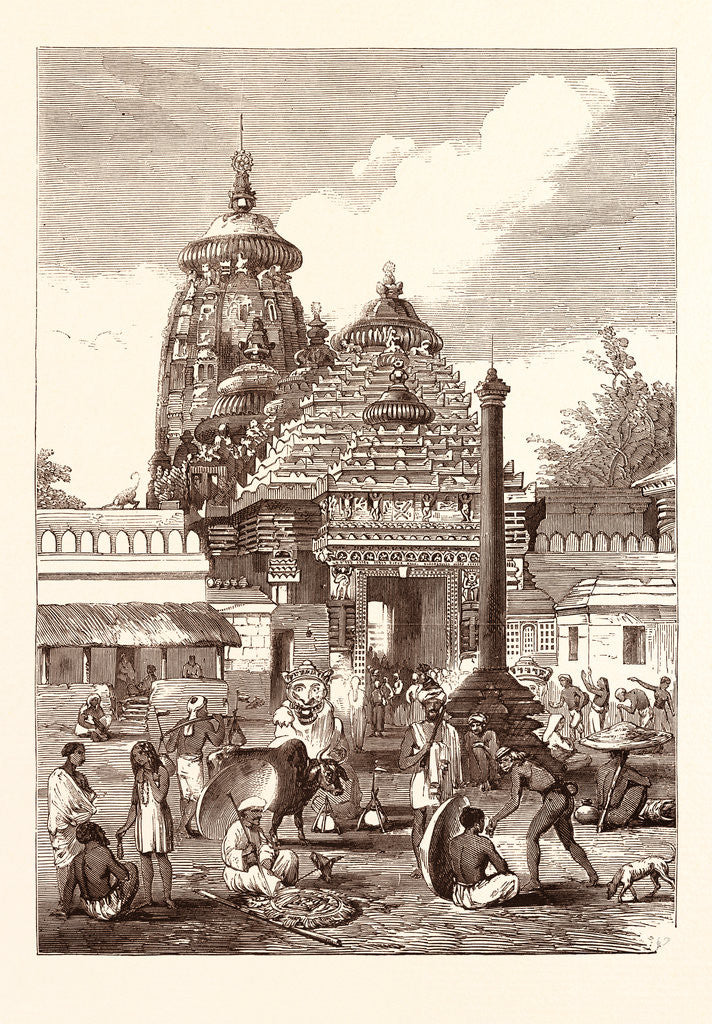 Detail of Juggernaut: The Entrance to the Temple. Jagannath Temple in Puri, Orissa, India by Anonymous