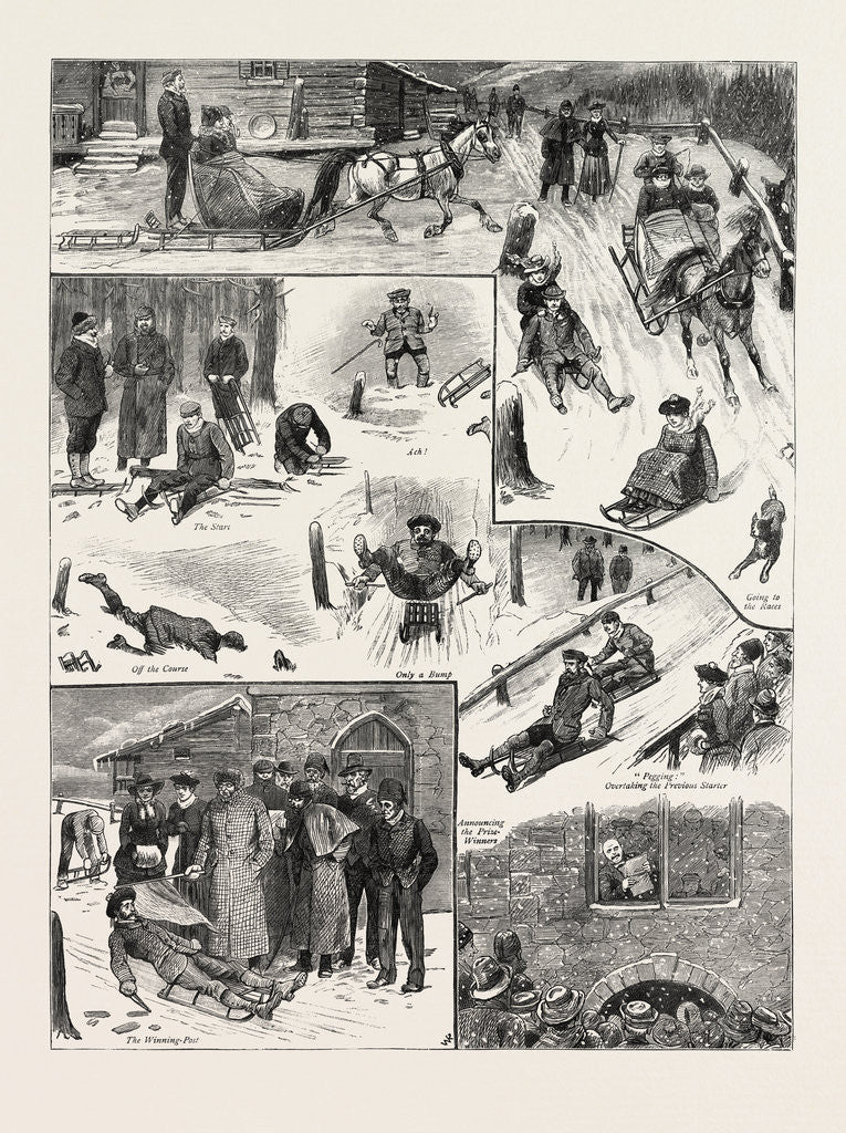 Detail of International Toboggan Races in the Engadine, Switzerland by Anonymous