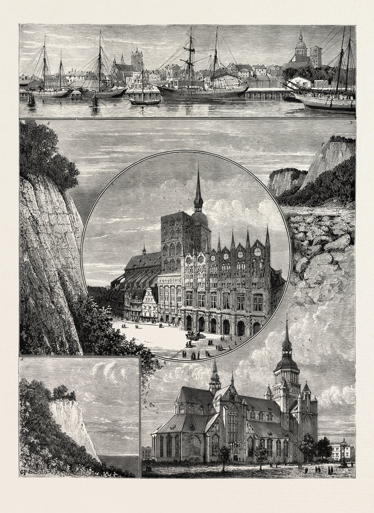 Detail of Stralsund from the Harbour. The Zerkluftete Wand, Rugen by Anonymous