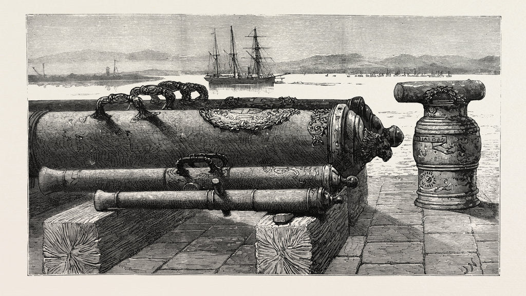 Detail of The Guns of H.M.S. Courageux at Gibraltar the Courageux Was Wrecked in 1796, and These Guns Have Lately Been Recovered by Divers by Anonymous