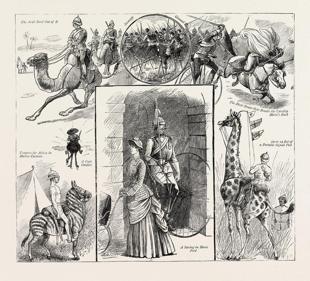 Detail of The Trooper of the Future, Camel, Horse by Anonymous