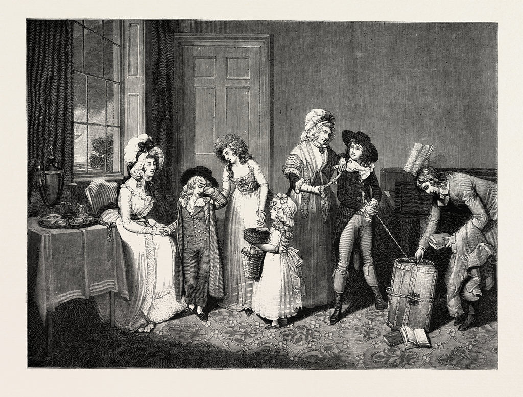 Detail of Black Monday, or the Departure for School by Anonymous