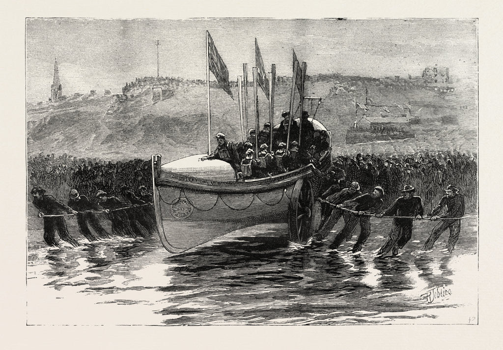 Detail of The Launch of a New Lifeboat at Cullercoats Northumberland by Anonymous