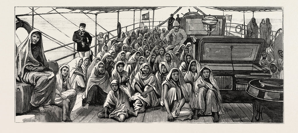 Detail of Landed at Demerara, Guyana, South America, East Indian Immigrants by Anonymous