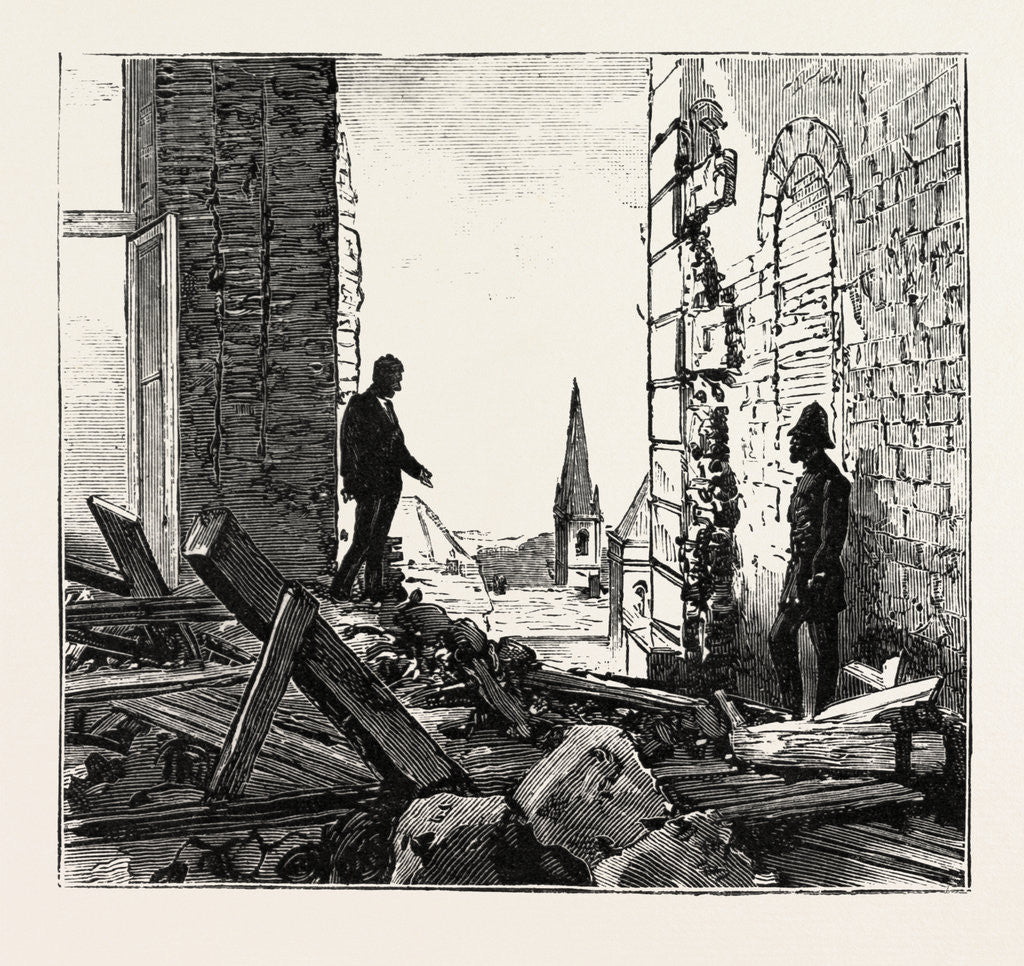 Detail of Explosion at the Parliament House, Quebec Canada by Anonymous