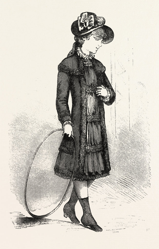 Detail of Girl of Six, Crimson Vicuna, with Satin Plastron by Anonymous