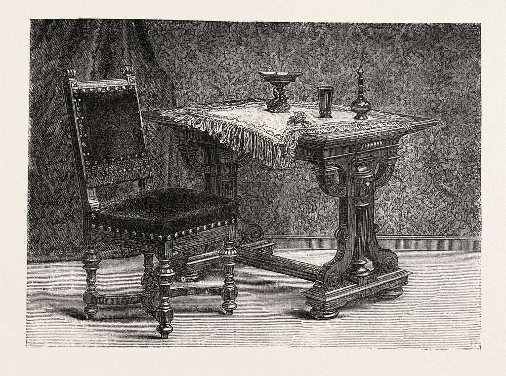 Detail of Chair and Table for Breakfast Room, Furniture by Anonymous
