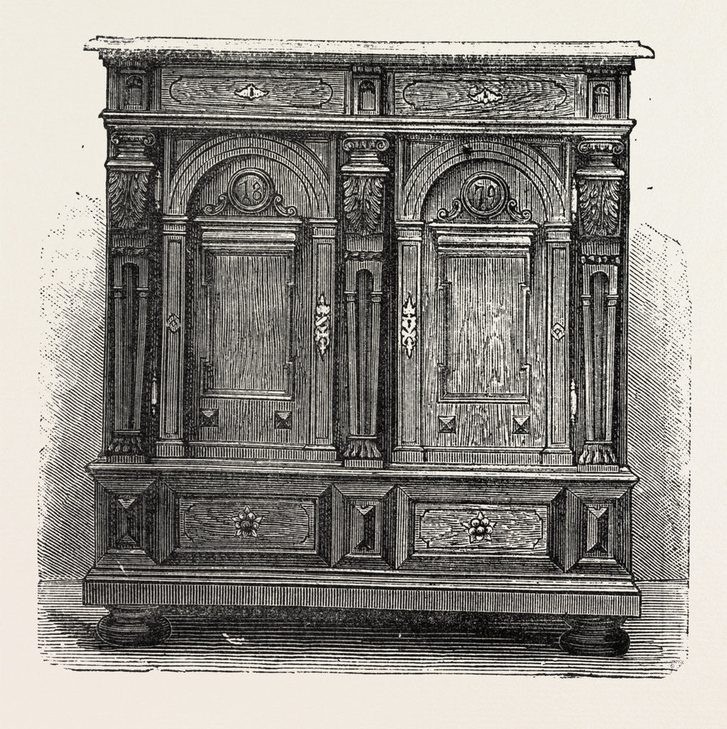 Detail of Cabinet for Plate, Furniture by Anonymous