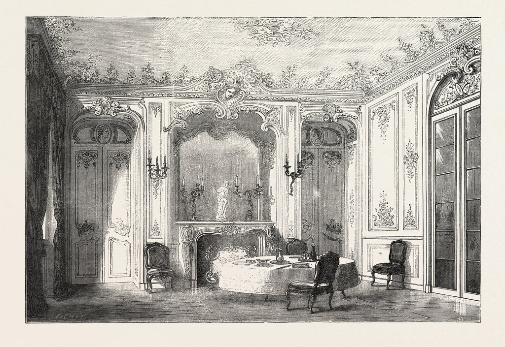 Detail of French Dining Room in Louis XV. Style. by Anonymous