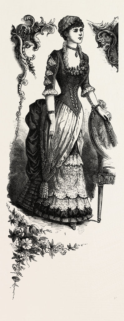 Detail of Evening Toilettes for Dinners and Balls by Anonymous