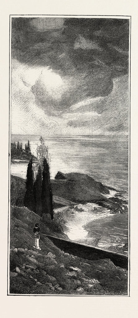 Detail of Coast Scenery Between Mentone and Bordighera, France by Anonymous