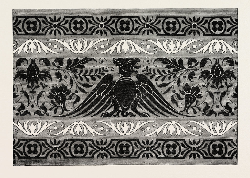 Detail of Border Satin-Stitch or Cross-Stitch Embroidery by Anonymous