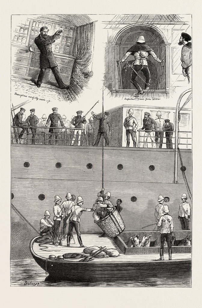 Detail of On Board a Troopship, Military Life by Anonymous