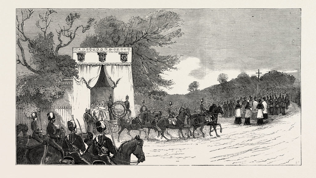 Detail of The Procession Leaving Camden House for St. Mary's Church, the Funeral of Prince Louis Napoleon by Anonymous