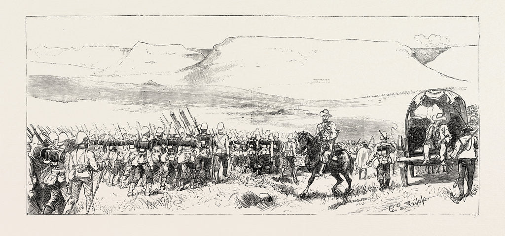 Detail of Arrival of General Wood's Column at Upoko River, the Zulu War by Anonymous