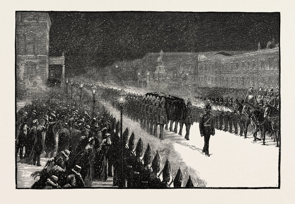 Detail of The Removal of the Late Emperor's Body from the Palace to the Cathedral, the Death of the Late Emperor William, Germany by Anonymous
