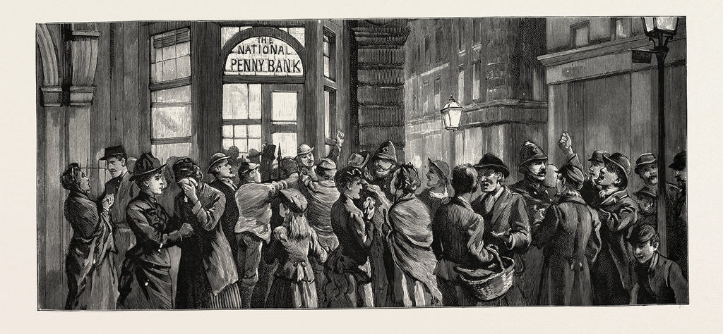 Detail of The Run on the National Penny Bank, Strutton Ground, Westminster Depositors Claiming Their Money by Anonymous